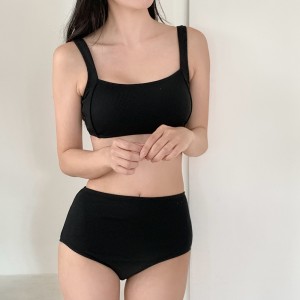 골지 스퀘어넥 하이웨스트 비키니 LL_SW100
