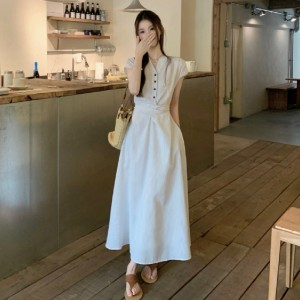 브이넥 허리랩 스트라이프 원피스 LL_D196
