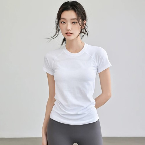 여성 스포츠 슬림 티셔츠 피트니스 요가 러닝 반팔티