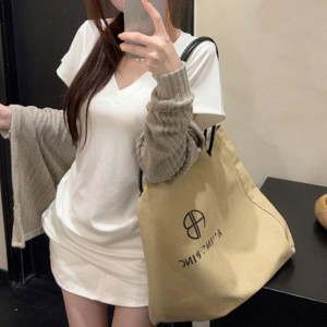 여성 데일리 브이넥 반팔 롱 티셔츠 FSF-G 0013