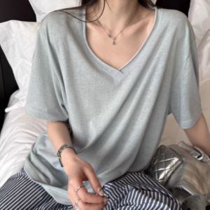 소프트 루즈핏 브이넥 반팔 티셔츠 (3컬러) FSF-G 0015