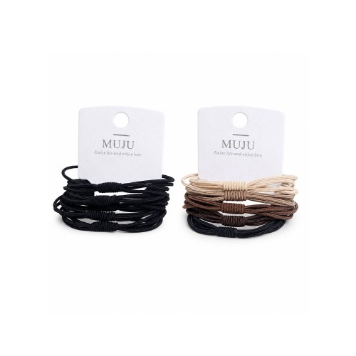 무지 블랙 머리끈 헤어밴드 고무줄 5P LM-0986