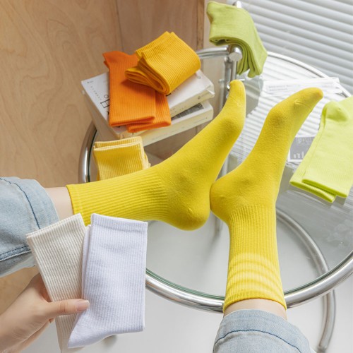 무지 패션 골지 중목양말 16color DK-0623
