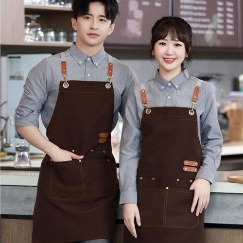 캔버스 가죽끈 카페 공방 앞치마  UC-0237