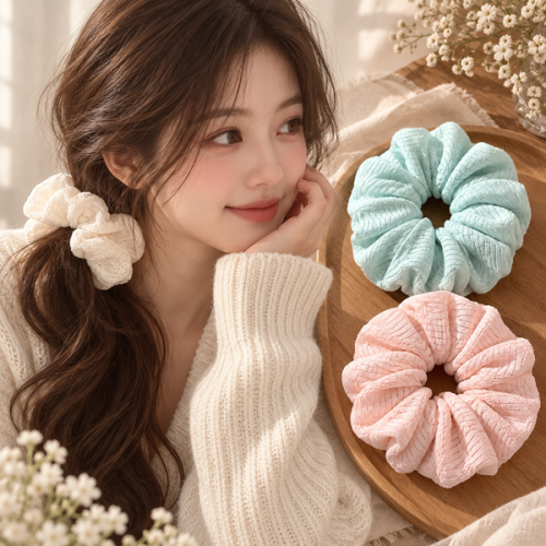 여성 빅사이즈 시스루 볼륨 곱창머리끈 DS-6008