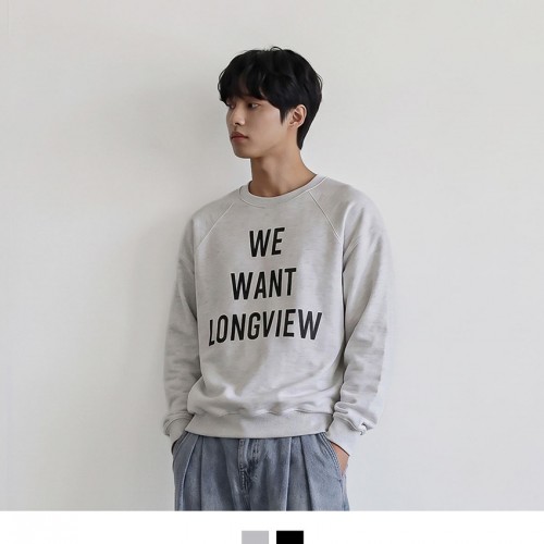 남자 레터링 맨투맨 영문프린트 데일리룩