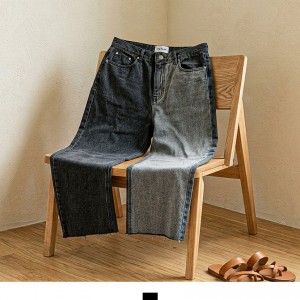 남자 투톤 흑청 데님팬츠 빈티지 와이드핏룩