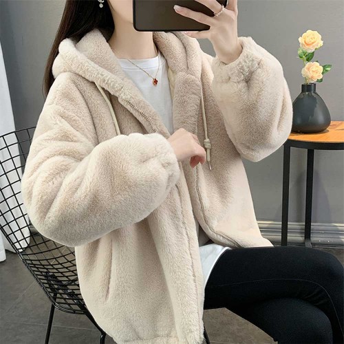 보송보송 페이크퍼 후드 집업 자켓 RNR-0276