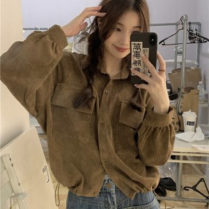 밑단 스트링 코듀로이 포켓 자켓 LL_O146