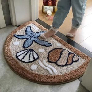 꽃과 바다 패턴 욕실 발매트 40×60cm