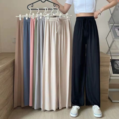여성 골지 밴딩 와이드 데일리 팬츠